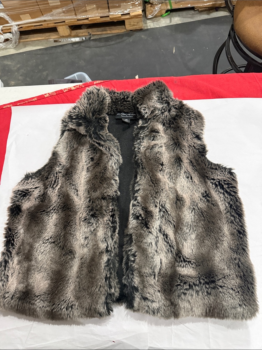 Parkhurst Gray and brown Faux Fur Vest